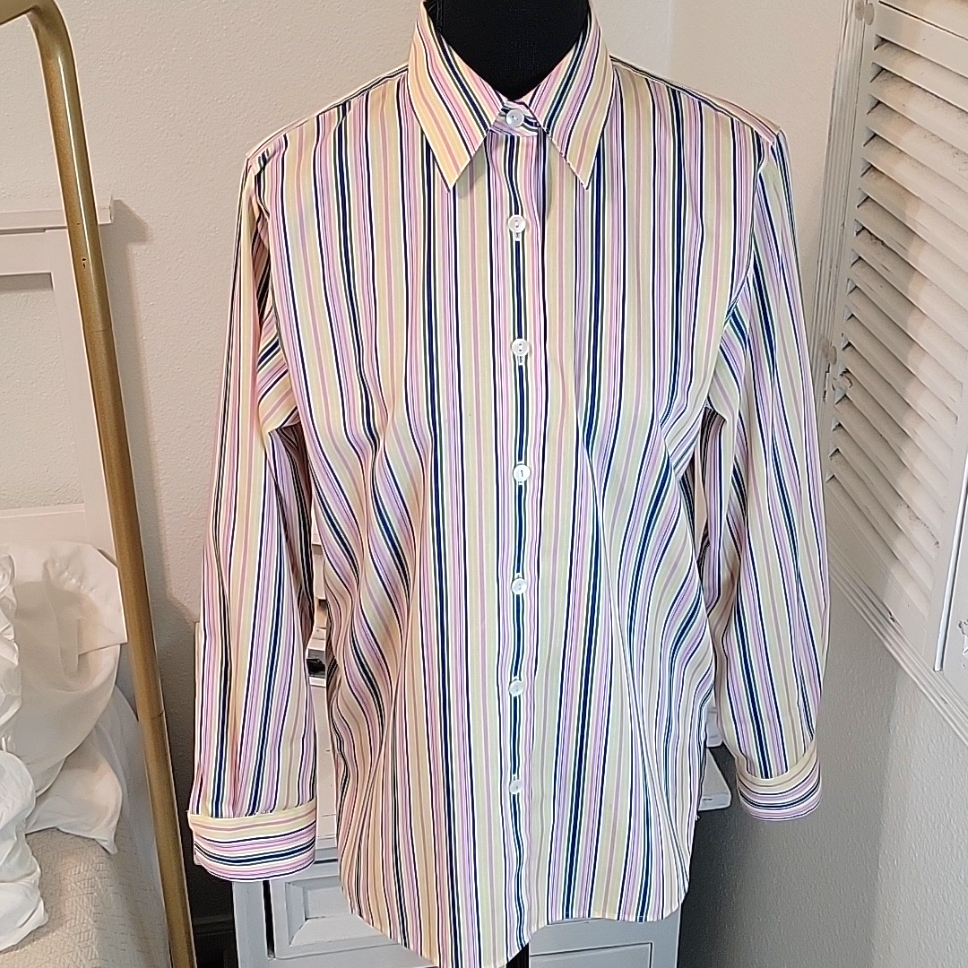 Foxcroft Striped Button Down